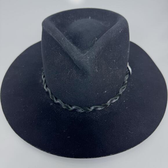 Jamie Slye The Finn Wool Felt Stiff Brim Hat Fedora Black Medium